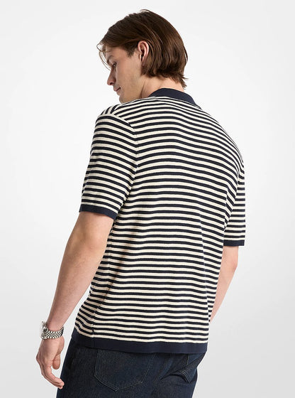 Michael Kors Striped Knit Shirt LT CREAM