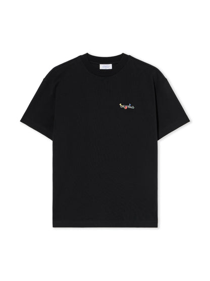 Off-White Arrow Glass Flower Regular Logo Tshirt Black