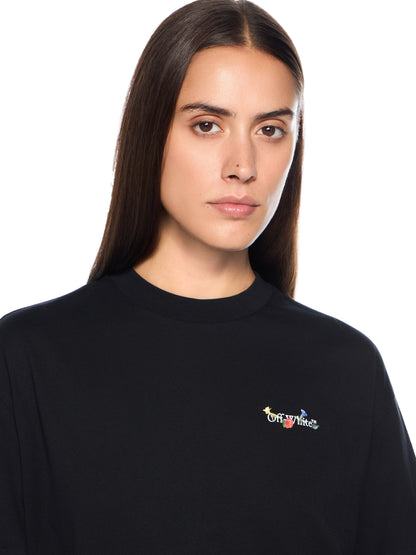 Off-White Arrow Glass Flower Regular Logo Tshirt Black
