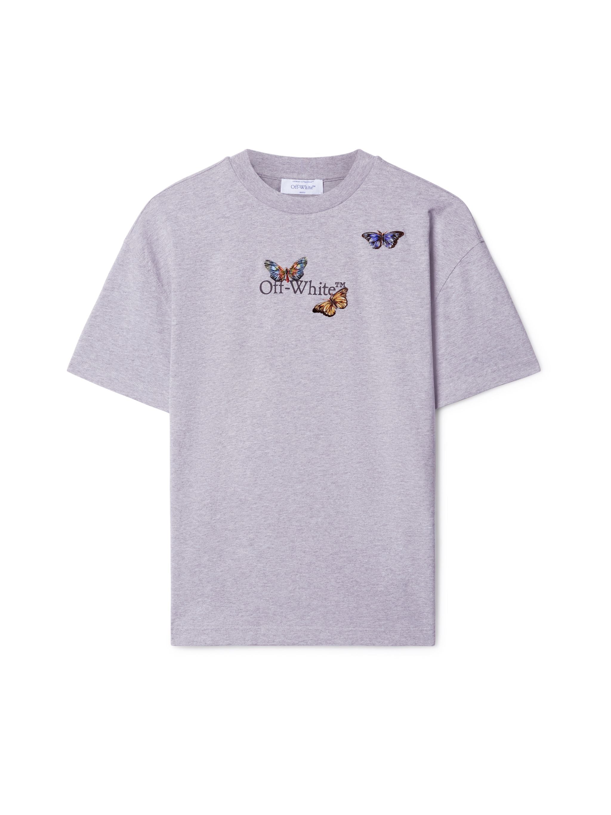 Off-White Gray Bookish Butterfly Tshirt Grey