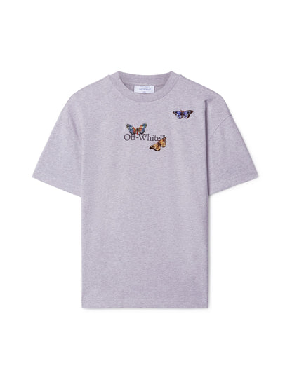 Off-White Gray Bookish Butterfly Tshirt Grey