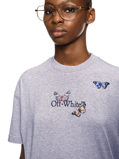 Off-White Gray Bookish Butterfly Tshirt Grey