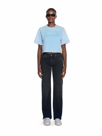 Off-White Switch Off Crop Tshirt Blue