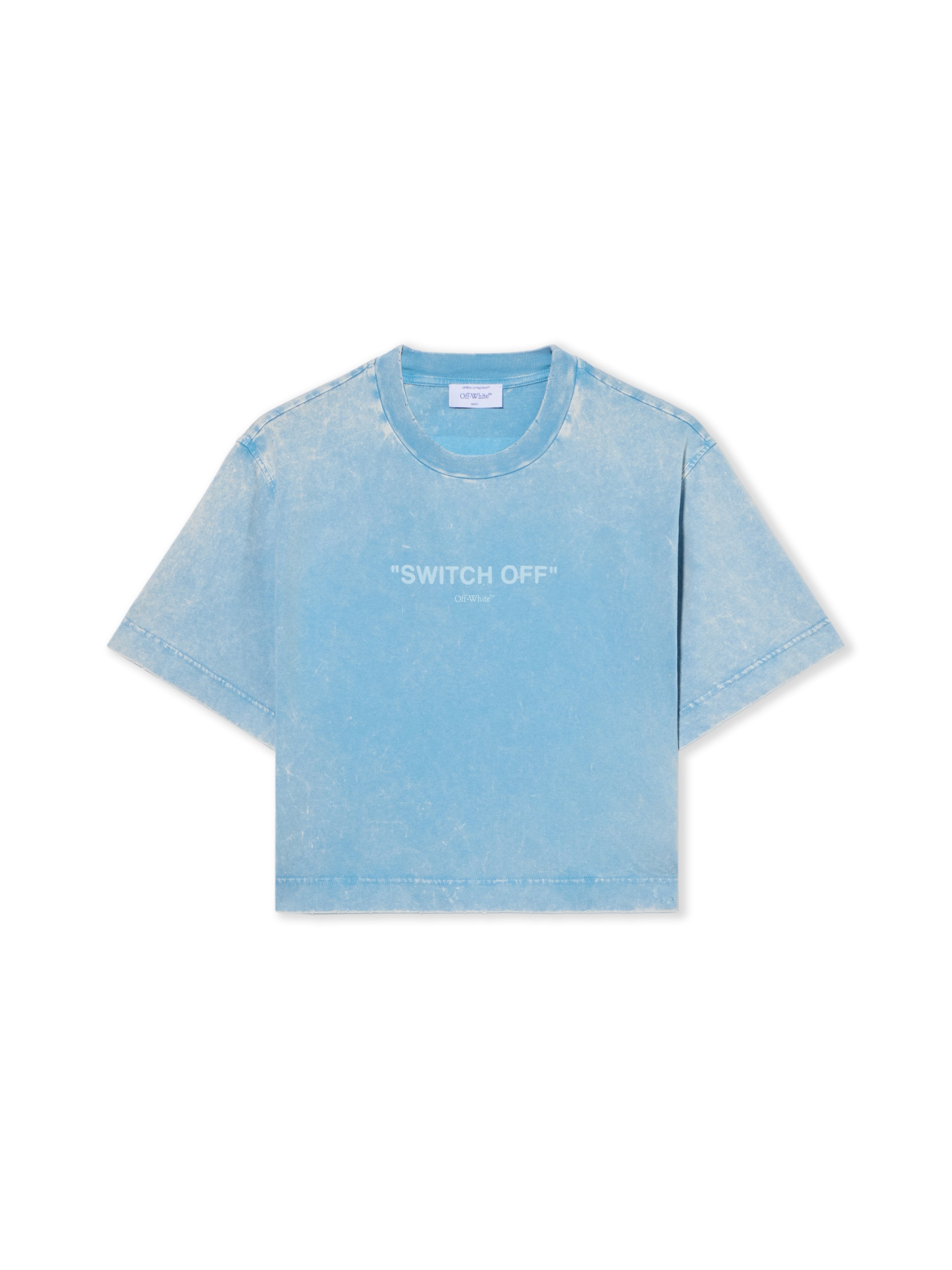 Off-White Switch Off Crop Tshirt Blue