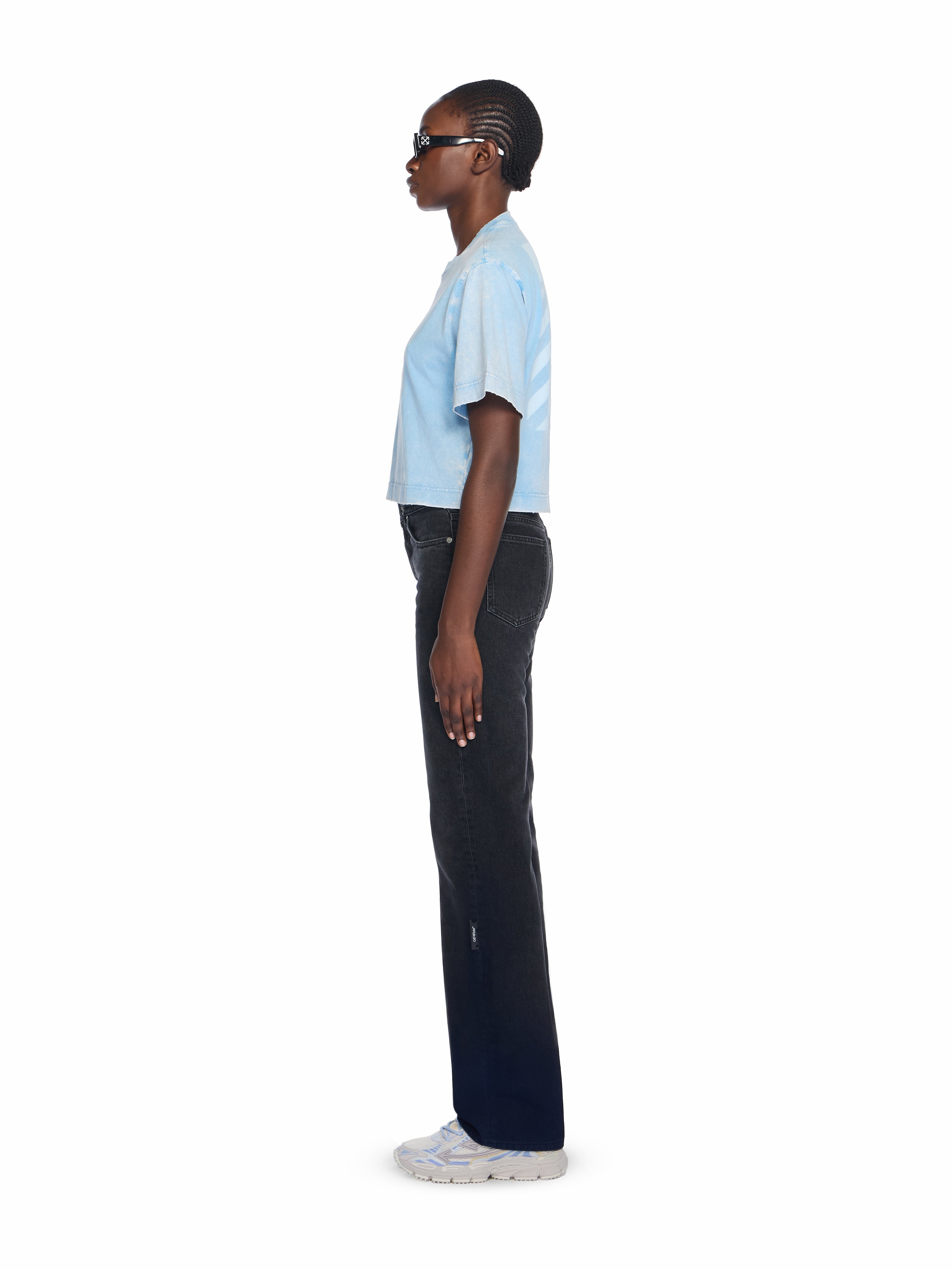 Off-White Switch Off Crop Tshirt Blue
