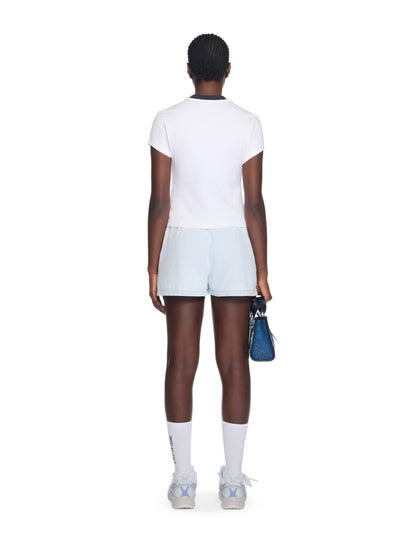 Off-White Embroidered Script Logo Fitted Logo Tee