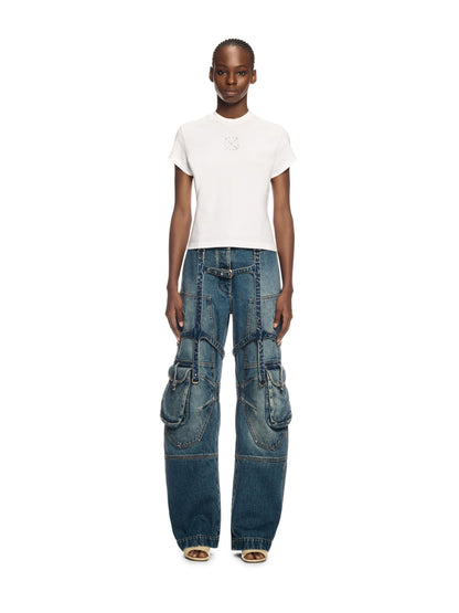 Off-White Jewel Mini Arrow Fitted Tee White  Silver