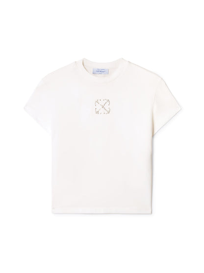 Off-White Jewel Mini Arrow Fitted Tee White  Silver
