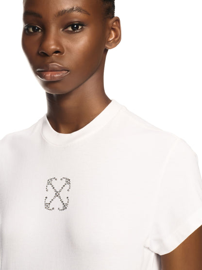 Off-White Jewel Mini Arrow Fitted Tee White  Silver