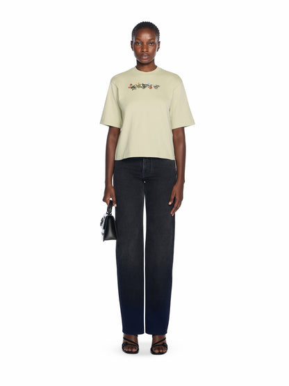 Off-White Bookish Flowers Boxy Logo Tee Black