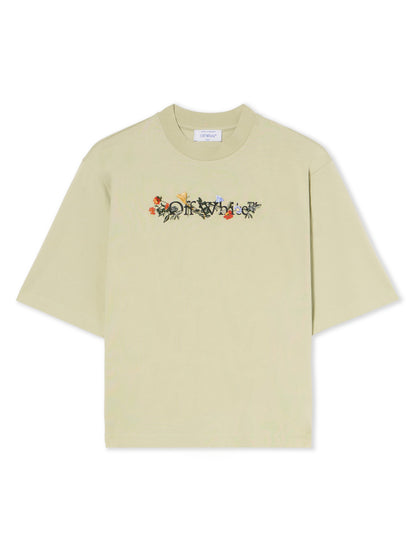 Off-White Bookish Flowers Boxy Logo Tee Black