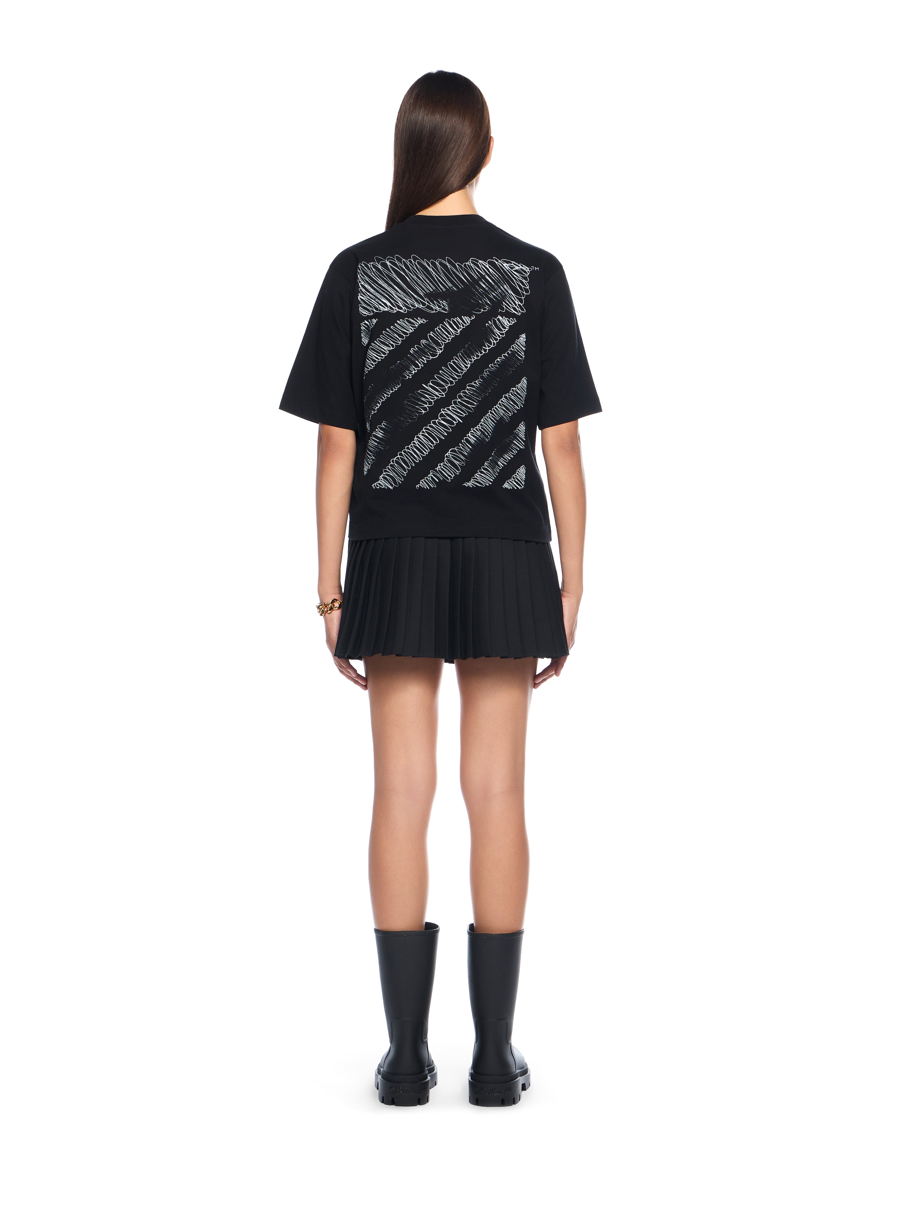 Off-White Scribble Diag Boxy Tshirt Black