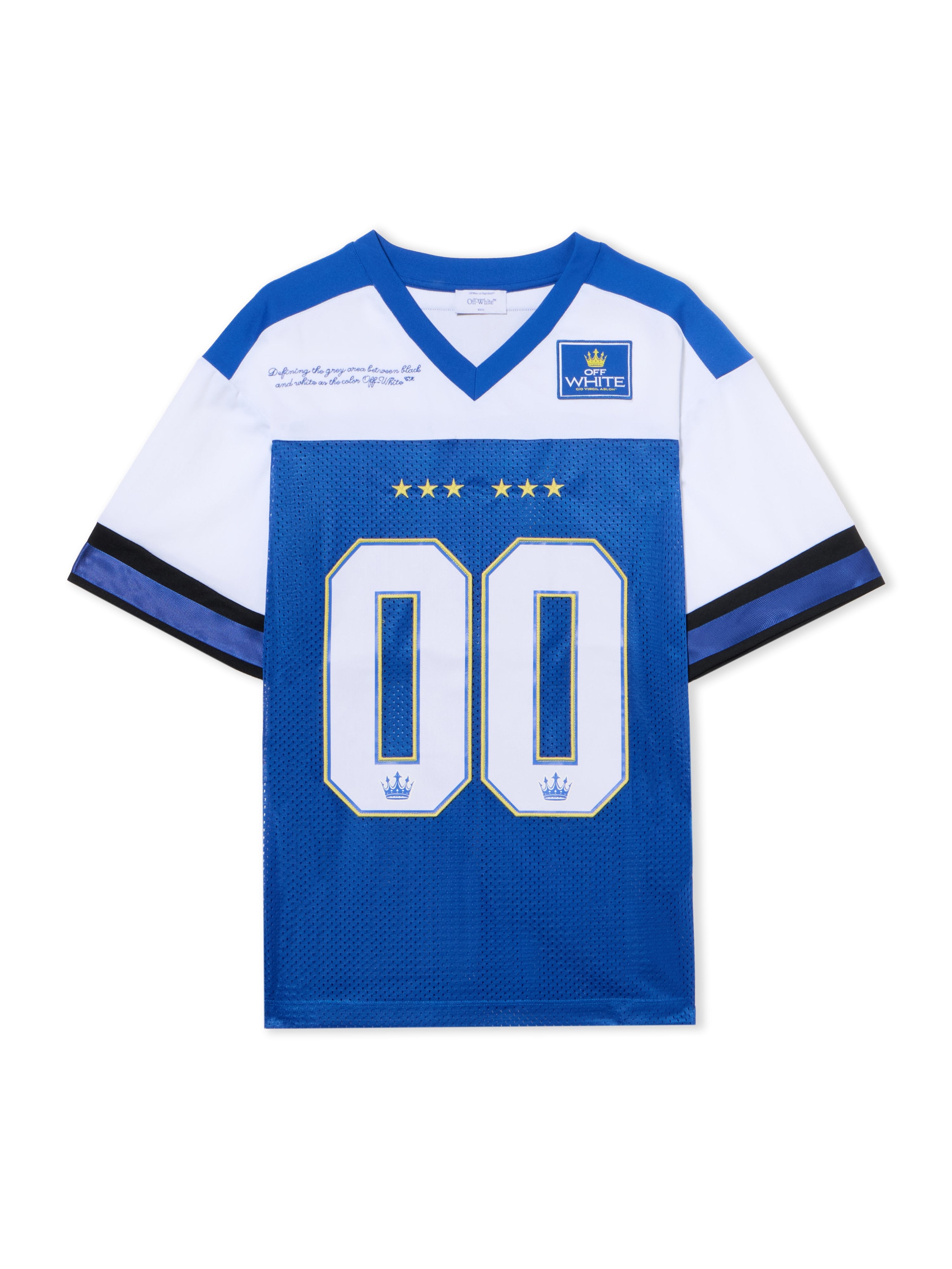 Off-White 00 Royal Mesh Football Logo Tee Blue