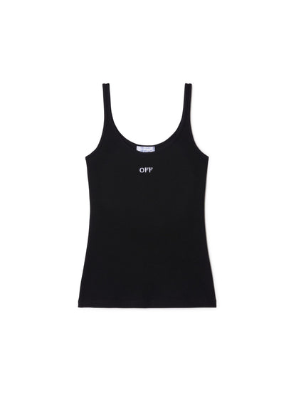 Off-White Off Stamp Rib Tank Top Black
