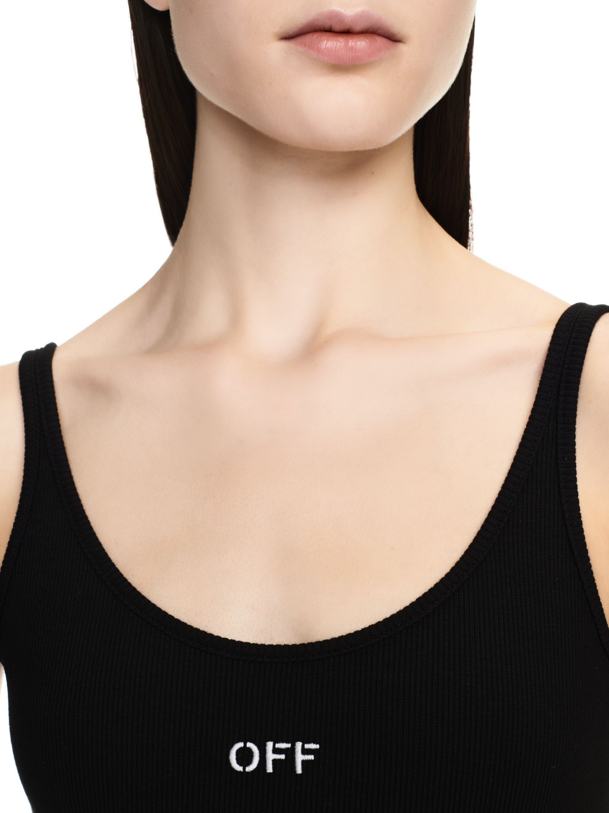 Off-White Off Stamp Rib Tank Top Black