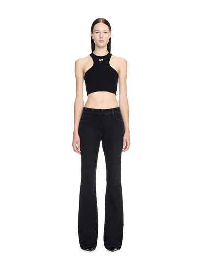 Off-White Off Stamp Rib Rowing Top Green Black