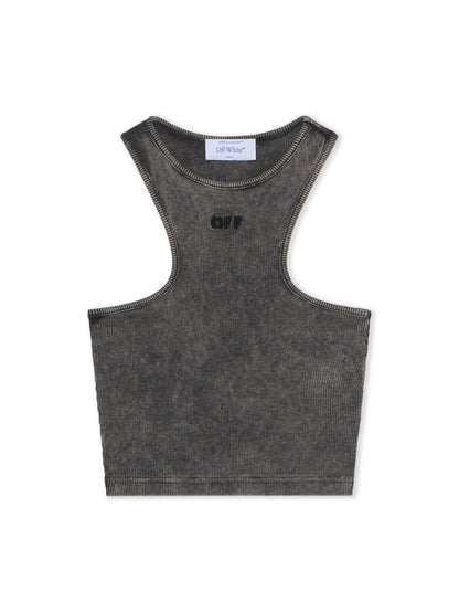 Off-White Off Stamp Rib Rowing Logo Top Black