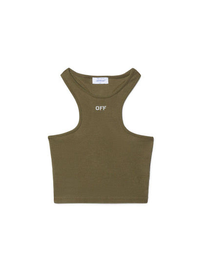 Off-White Off Stamp Rib Rowing Top Green Black