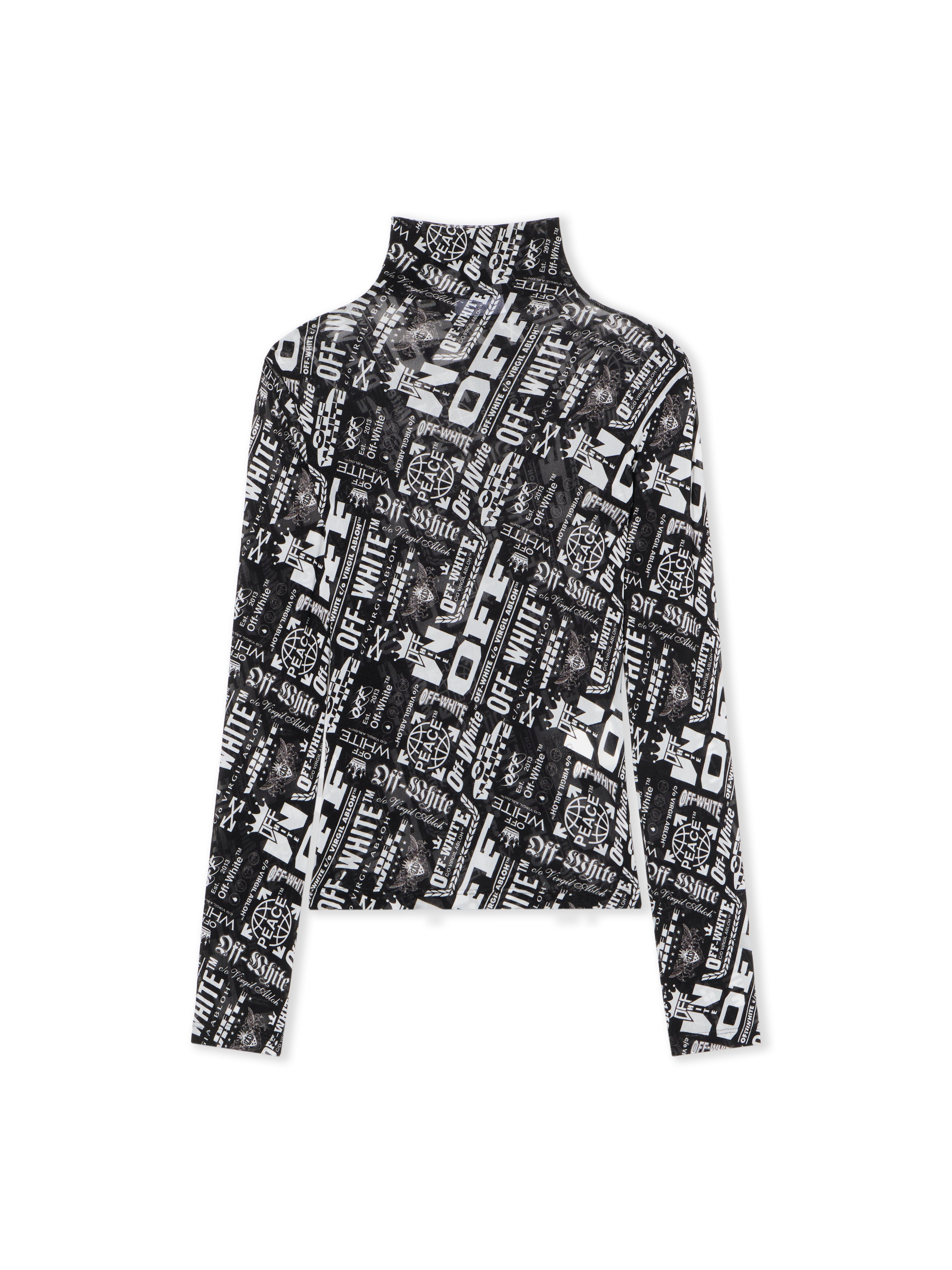Off-White Multilogo Mesh Long Sleeve Turtle Logo Top None
