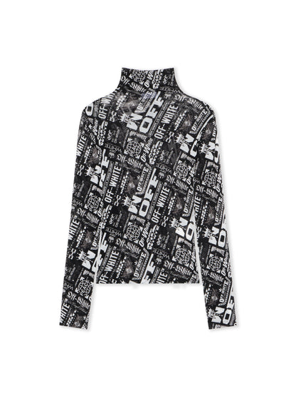 Off-White Multilogo Mesh Long Sleeve Turtle Logo Top None