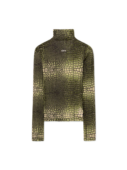 Off-White Off Stamp Croco Mesh  Ls Tur Green