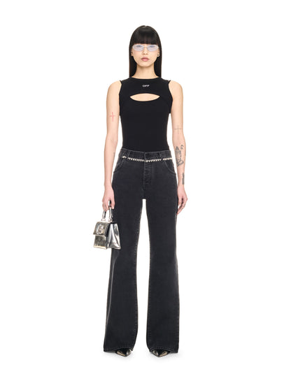 Off-White Off Stamp Rib Round Row Top Black