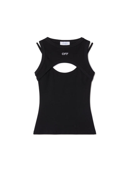 Off-White Off Stamp Rib Round Row Top Black