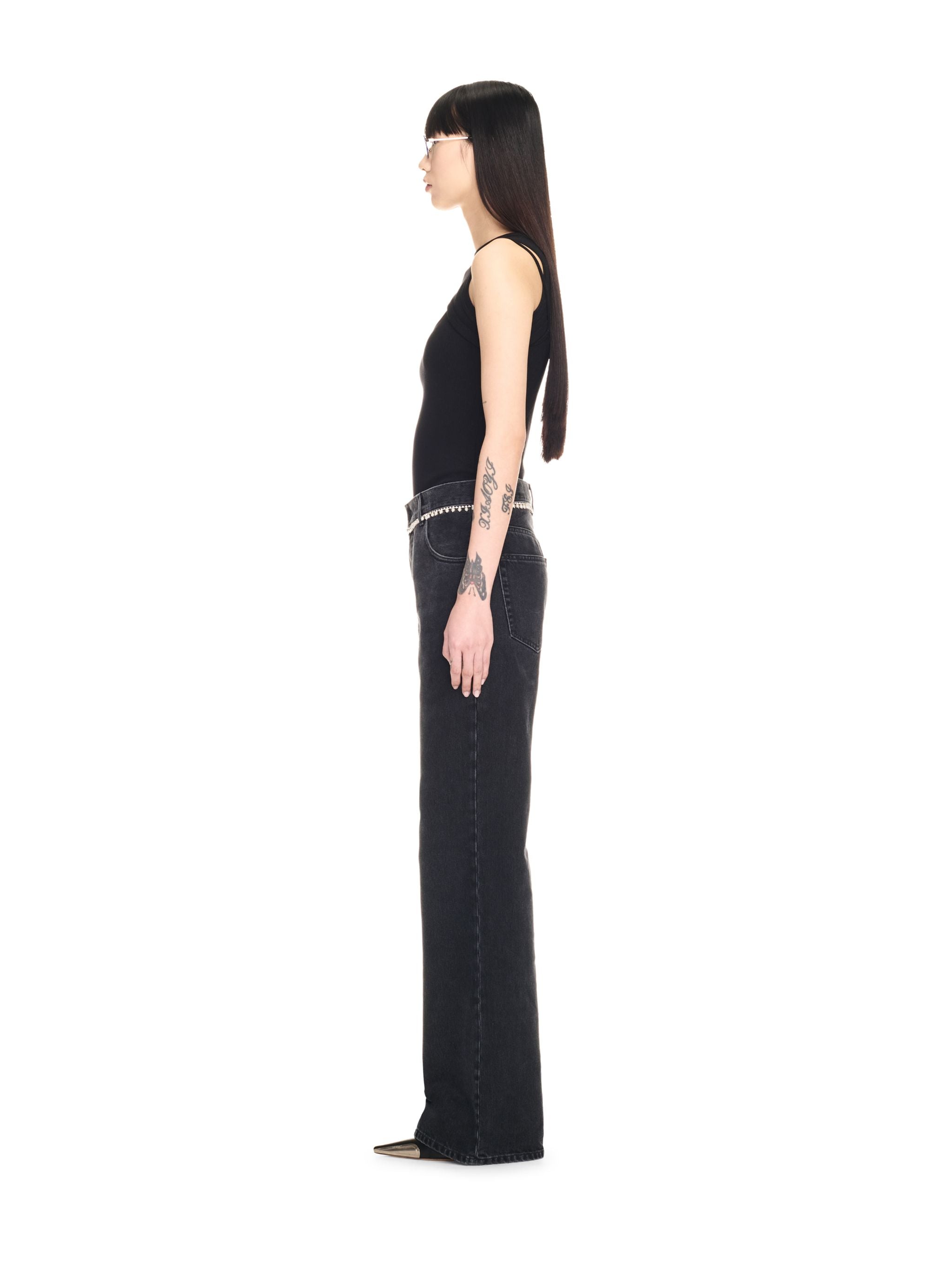 Off-White Off Stamp Rib Round Row Top Black