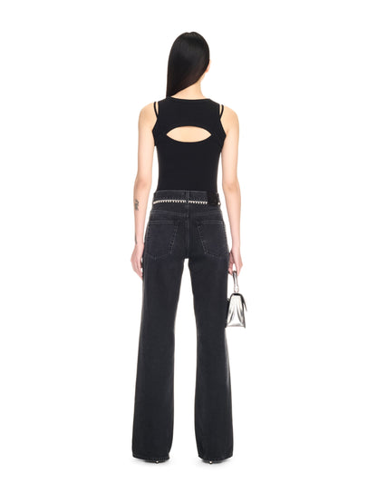 Off-White Off Stamp Rib Round Row Top Black