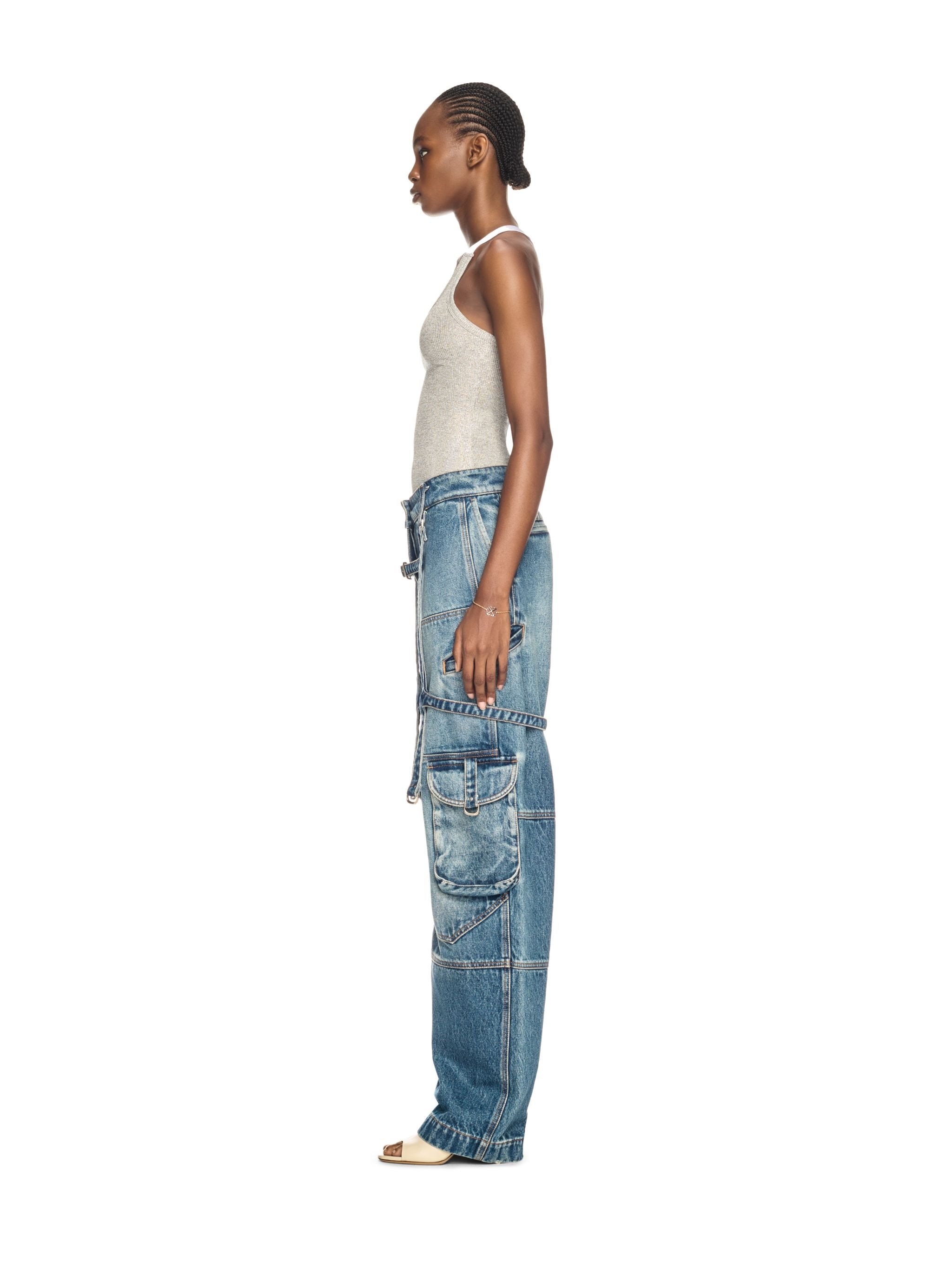 Off-White Lurex Rib Alla Top Silver