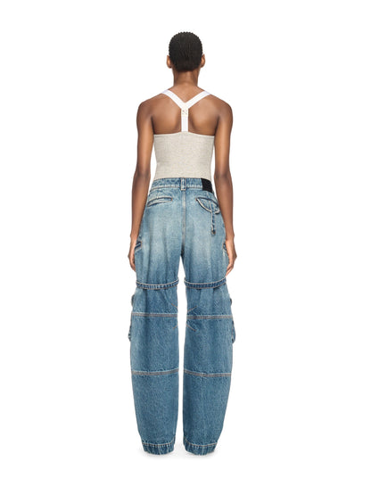 Off-White Lurex Rib Alla Top Silver