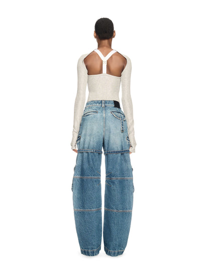 Off-White Lurex Rib Alla Top Ls Silver