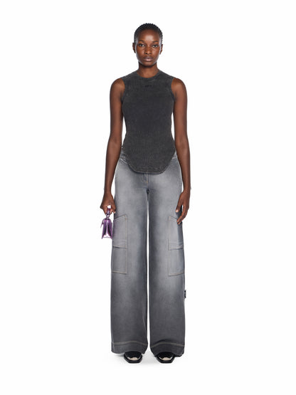 Off-White Off Stamp Rib Kat Top Black