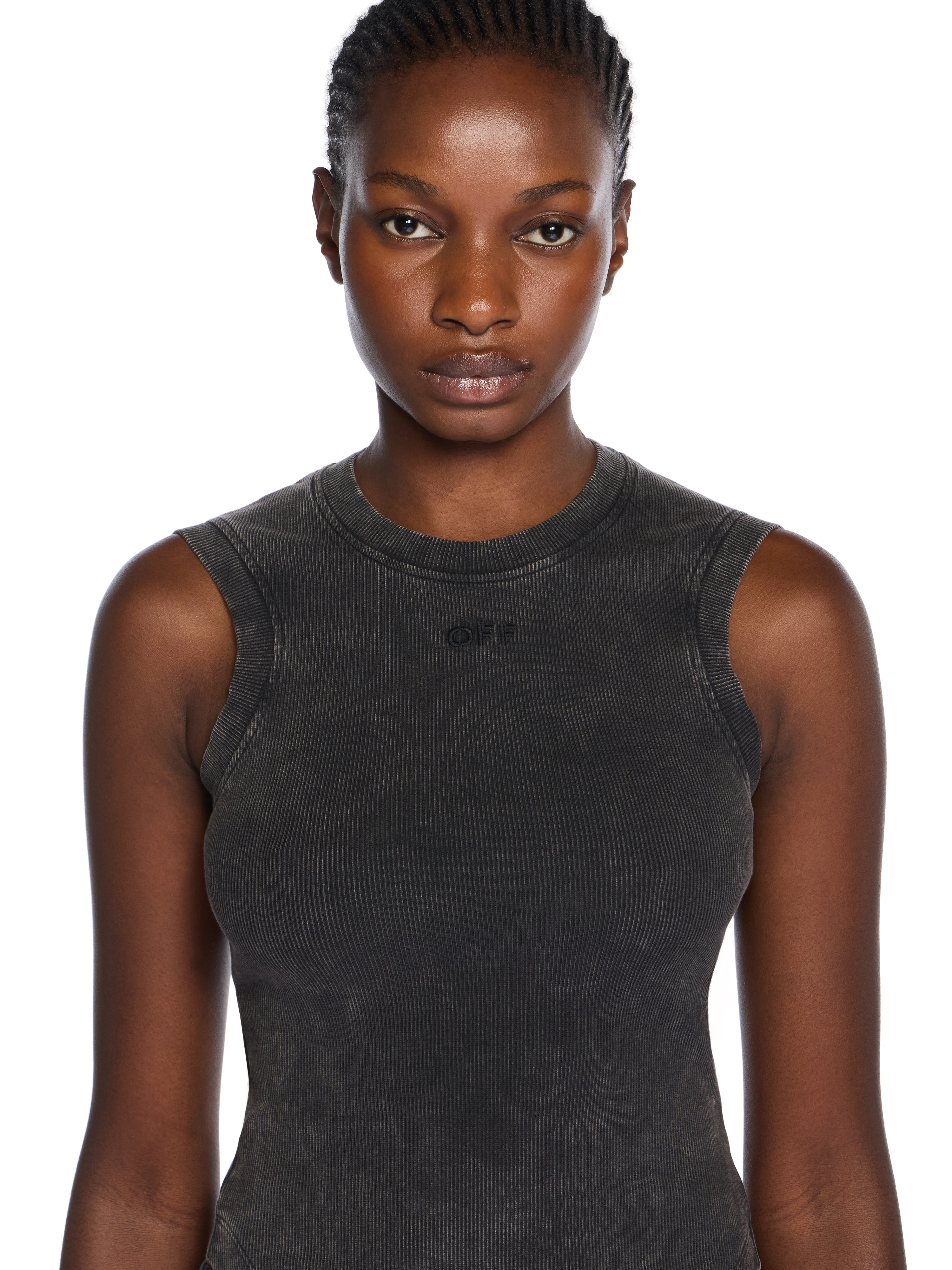 Off-White Off Stamp Rib Kat Top Black