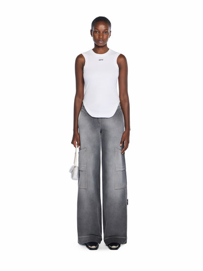 Off-White Off Stamp Rib Kat Top Black