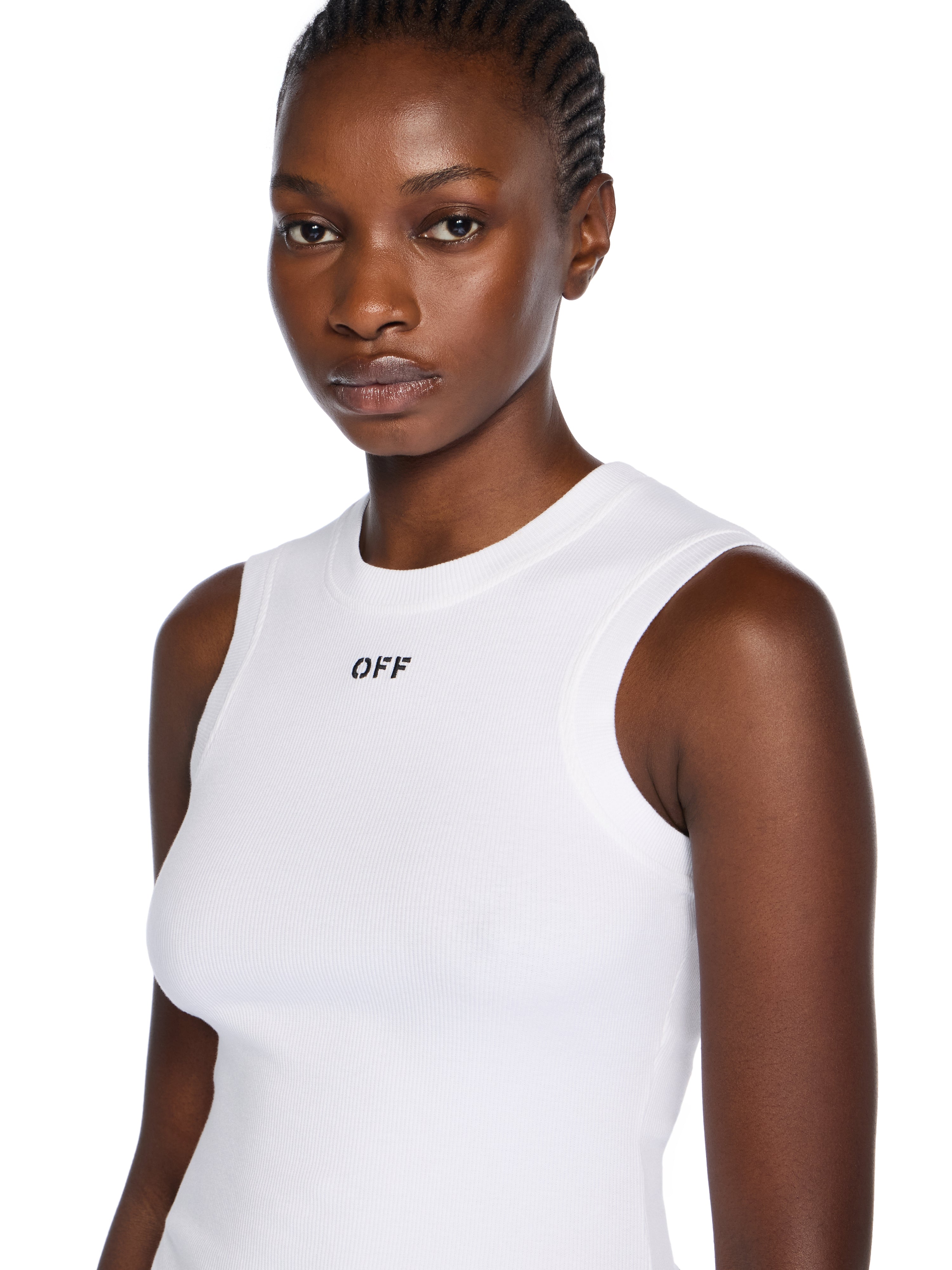 Off-White Off Stamp Rib Kat Top Black