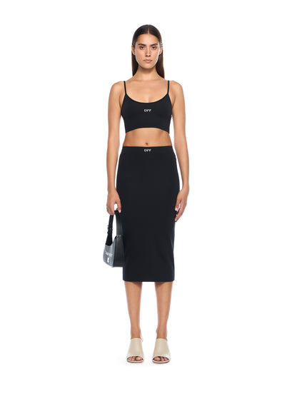 Off-White Sleek Spaghetti Strap Top Black