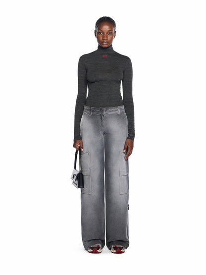 Off-White Off Stamp Turtleneck Top Black