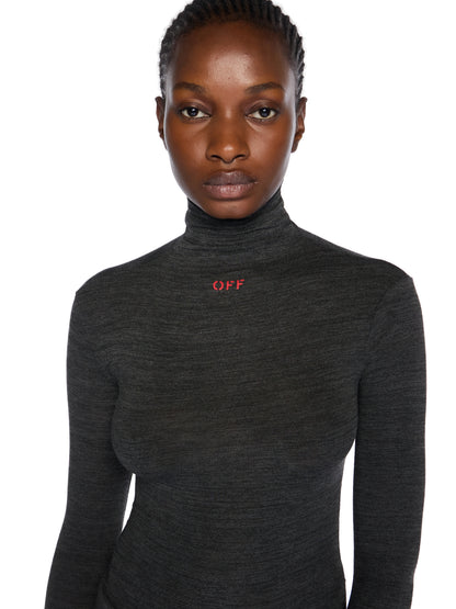 Off-White Off Stamp Turtleneck Top Black