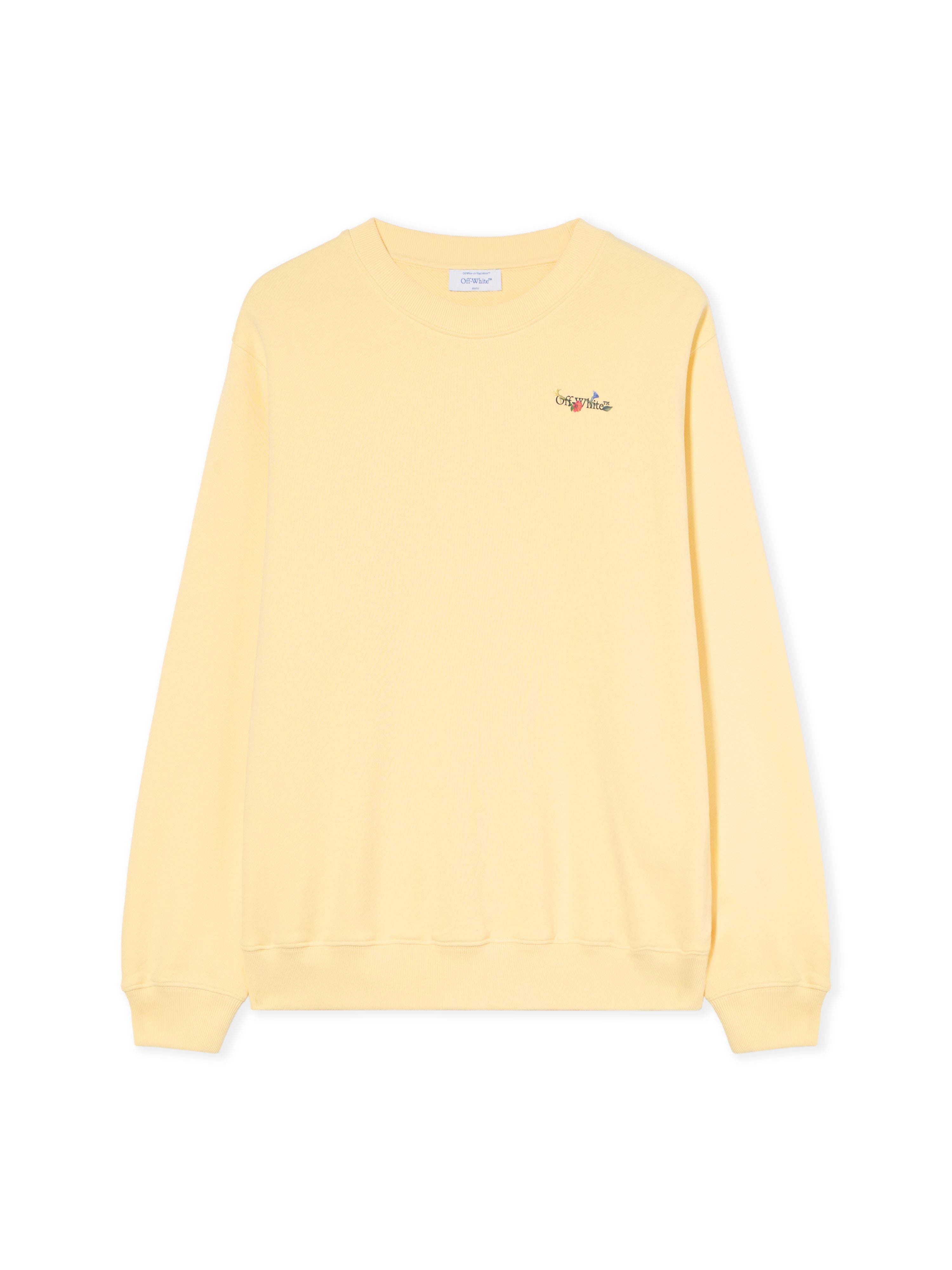 Off-White Arrow Glass Flower Crewneck Logo Sweatshirt Cream