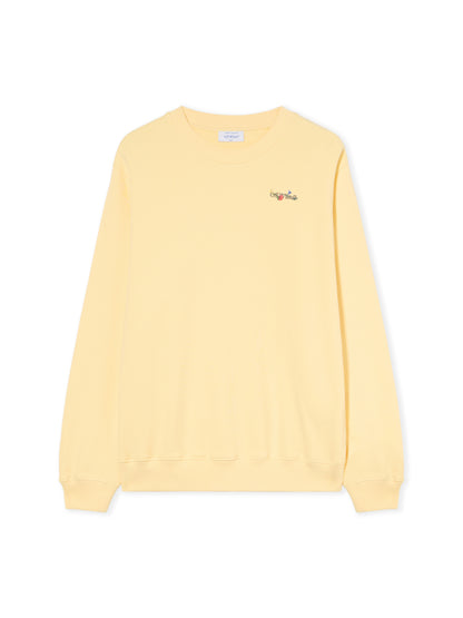 Off-White Arrow Glass Flower Crewneck Logo Sweatshirt Cream