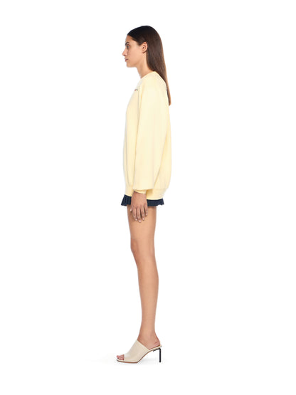 Off-White Arrow Glass Flower Crewneck Logo Sweatshirt Cream