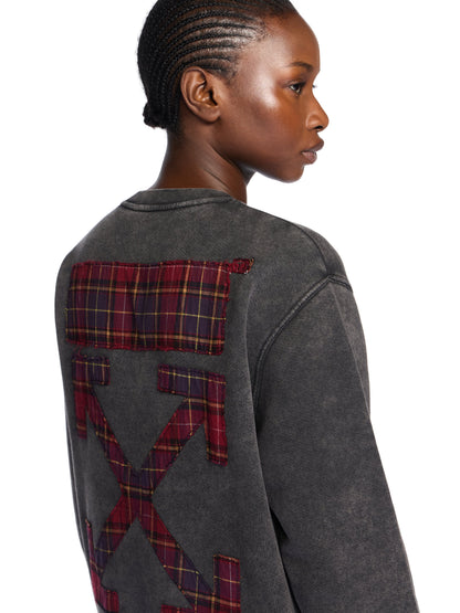 Off-White Check Flan Arrow Crew Logo Sweatshirt Black