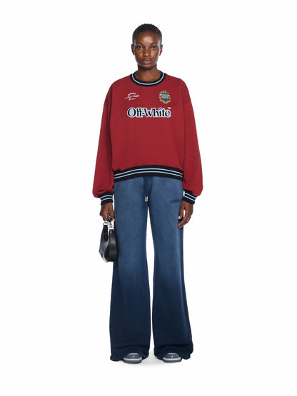 Off-White Sporty Over Crew Logo Sweatshirt Red