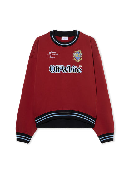 Off-White Sporty Over Crew Logo Sweatshirt Red