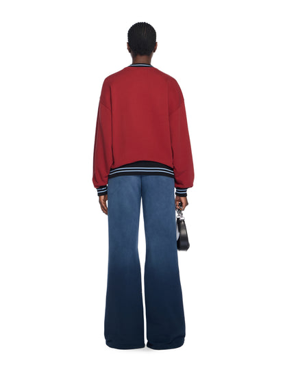 Off-White Sporty Over Crew Logo Sweatshirt Red