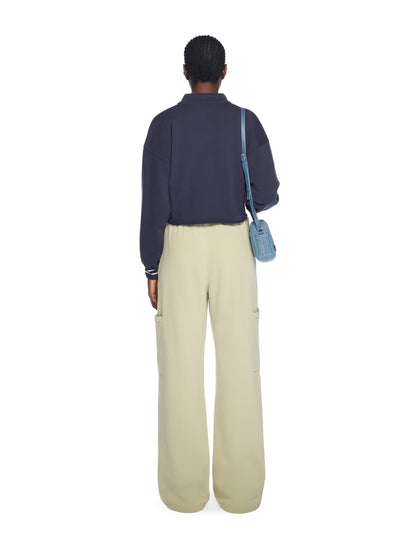 Off-White Embroidered Script Logo Crop Polo Sweater Sapphire