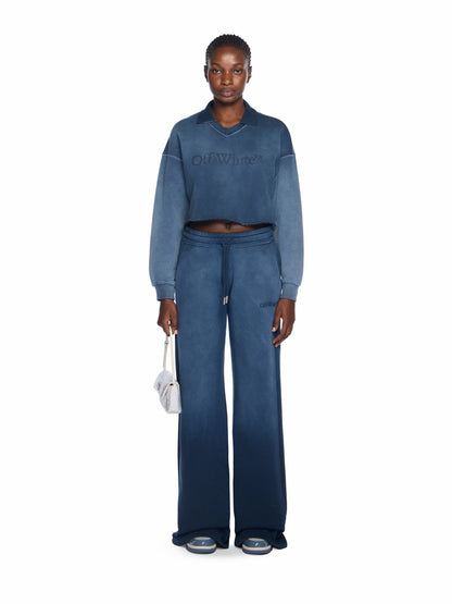 Off-White Laundry Crop Polo Logo Sweatshirt Sapphire