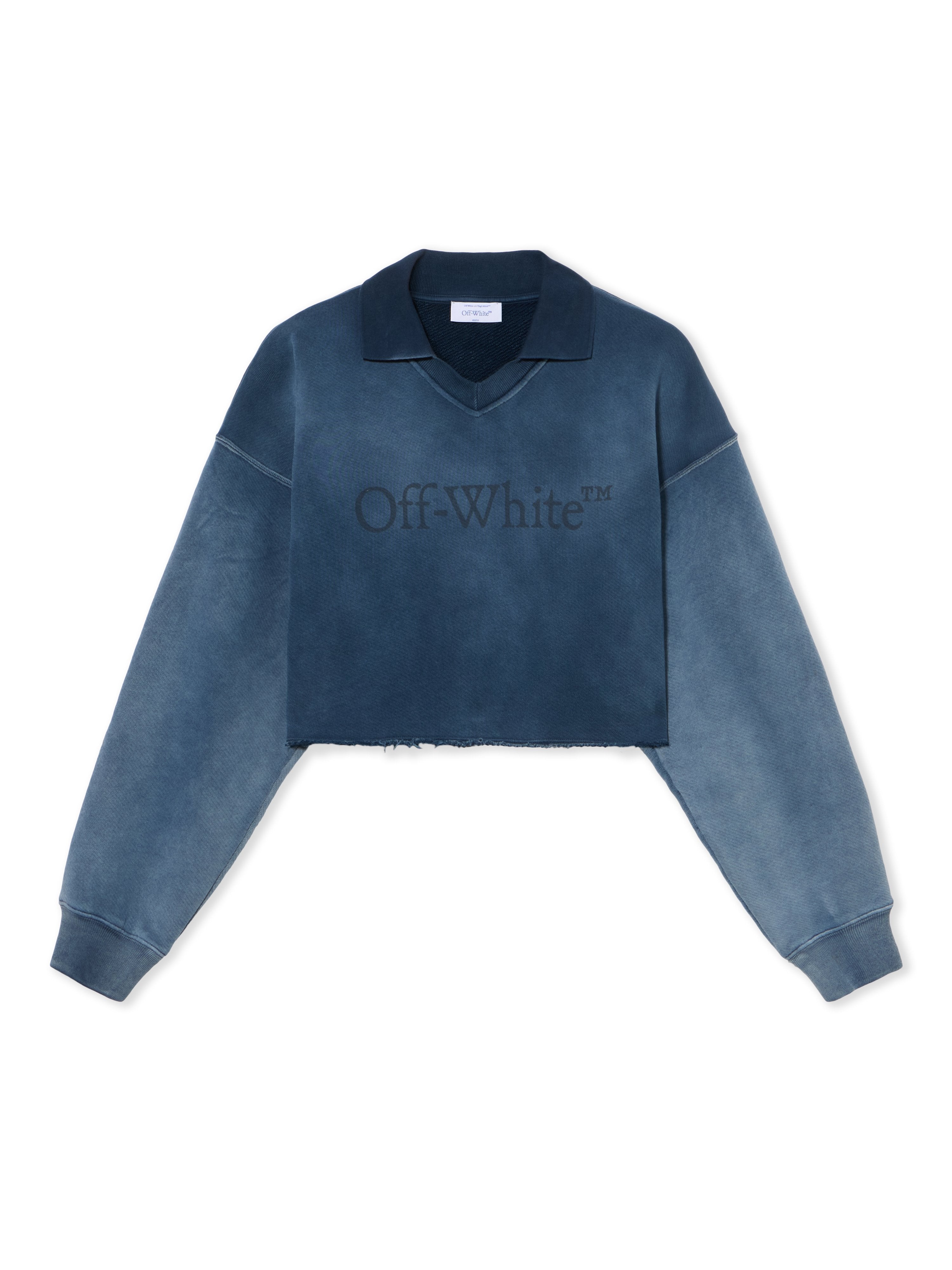 Off-White Laundry Crop Polo Logo Sweatshirt Sapphire