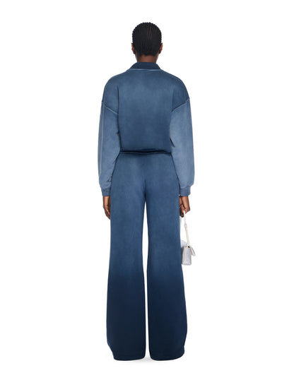 Off-White Laundry Crop Polo Logo Sweatshirt Sapphire